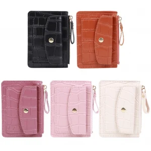 Women Fashion Short Wallet Multi-Slot Coin Card Holder Solid Color Casual Money Wallet Daily Bag for Ladies